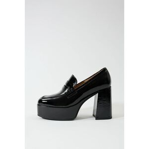 Lonza New York Women’s Diandra Patent Leather Black Block Heel Platform Boot